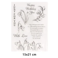 flowers leaf clear stamps for diy scrapbooking crafts stencil fairy plants rubber stamps card make photo album decor