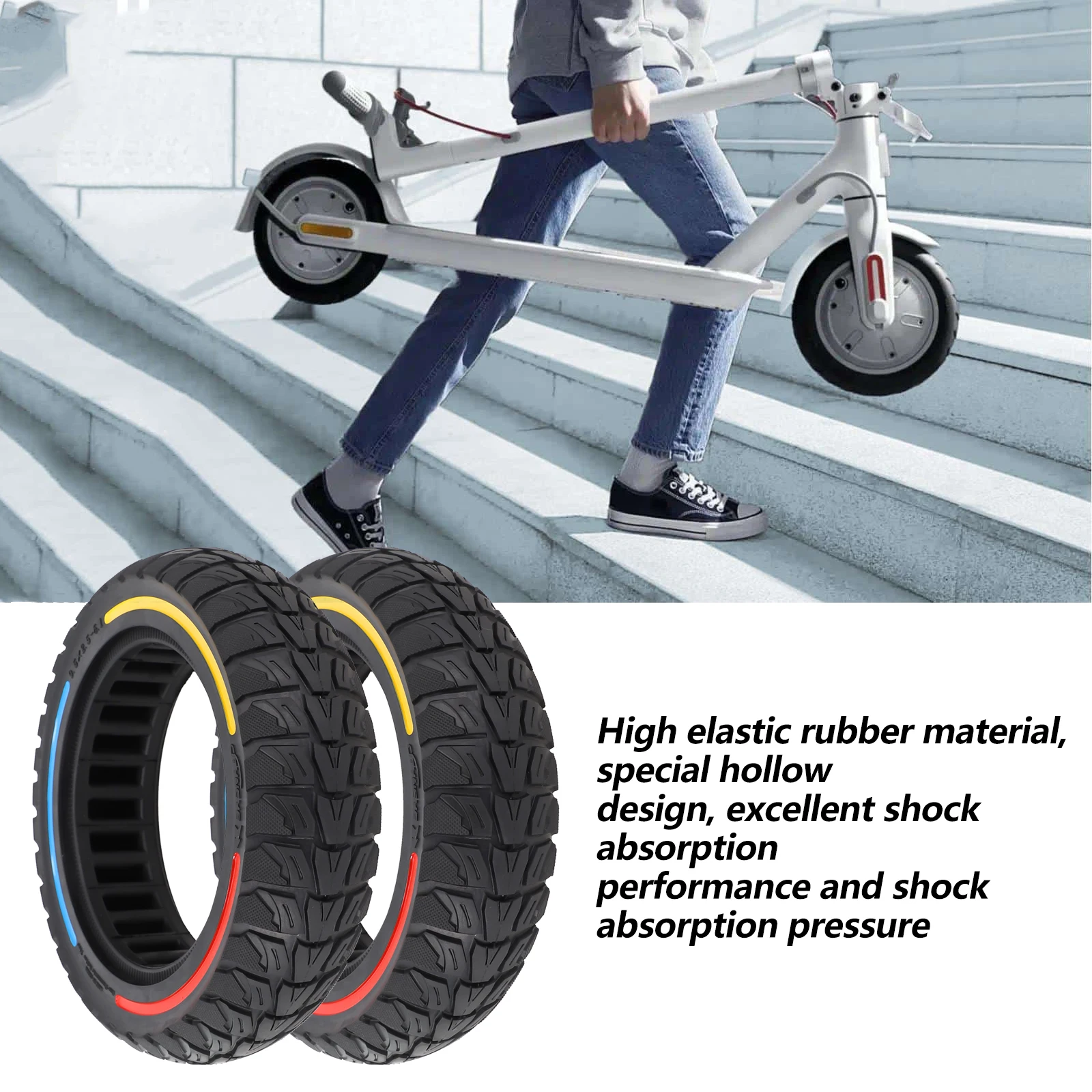 9 5 дюймов 5*2 цветная сплошная шина 5x2 50-6 1 резиновые сменные аксессуары для