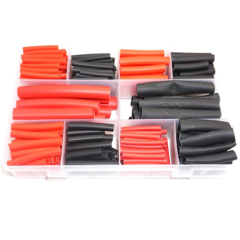 

Heat Shrink Tubing Kit - 3:1 Adhesive Lined, Marine Grade Shrink Wrap - 228 PCS Black, Red (Dia):3/8",3/32",1/8",3/16",1/4"