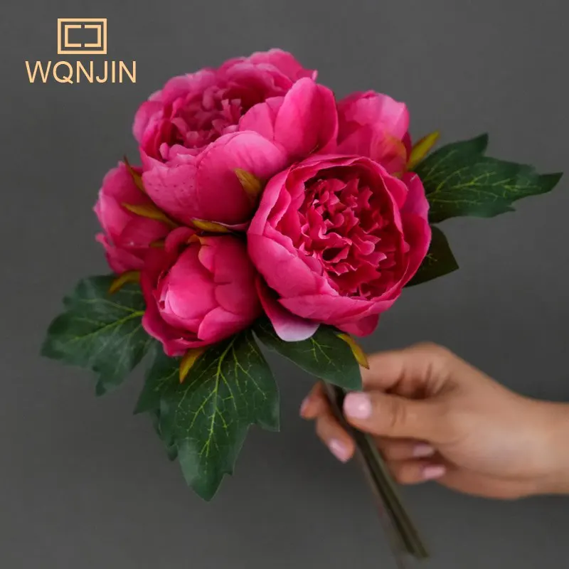 

Имитация цветка пиона, шелковый букет WQNJIN