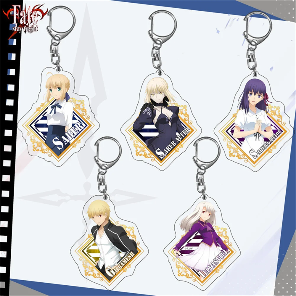 Двусторонний акриловый подвесной брелок Fate SABER Yuesaka Rin из Аниме периферийных