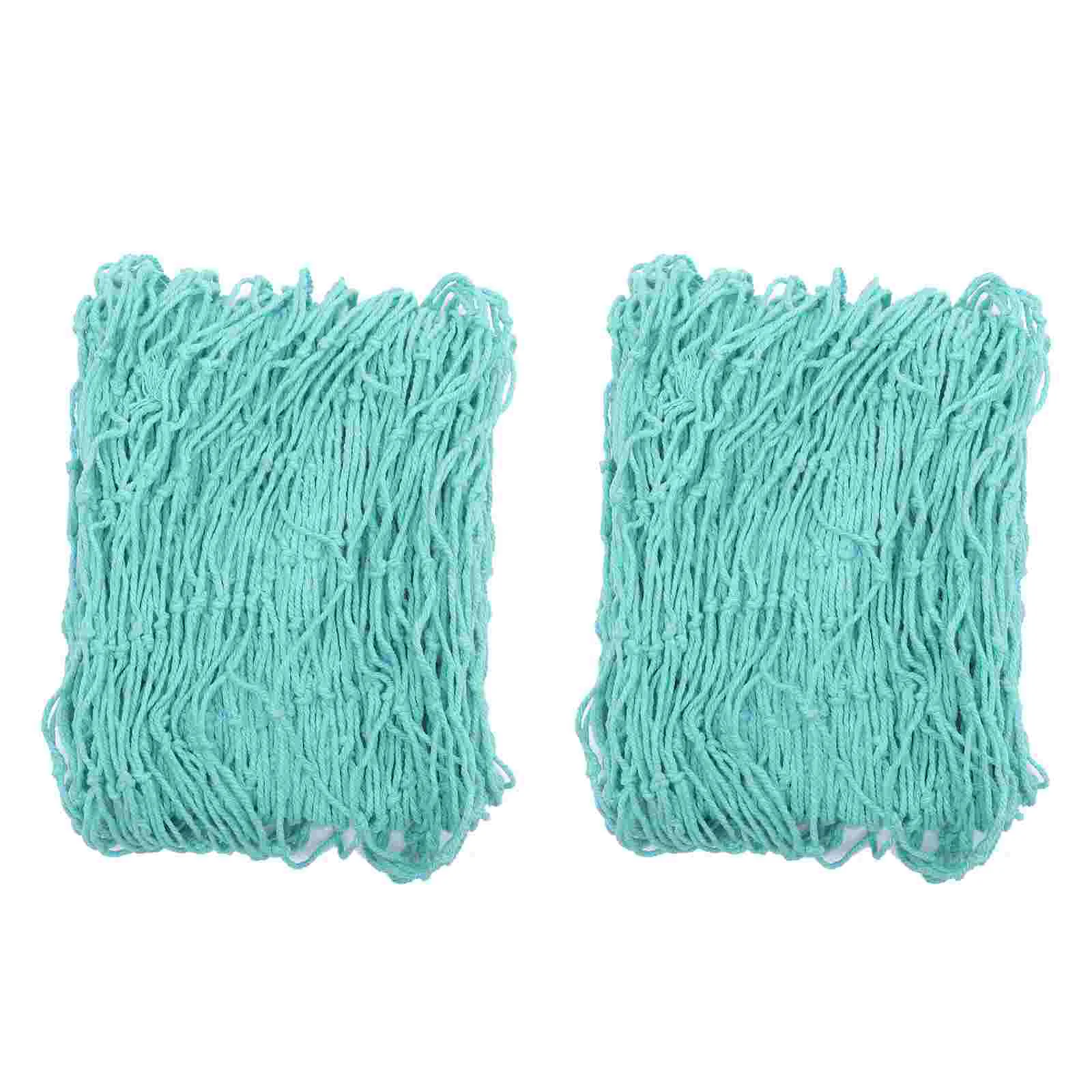 

2 Pcs Wall Hanging Decor Pirate Ornament Nautical Party Fish Net Decorative Ocean Cotton Fishing Bedroom Backdrop