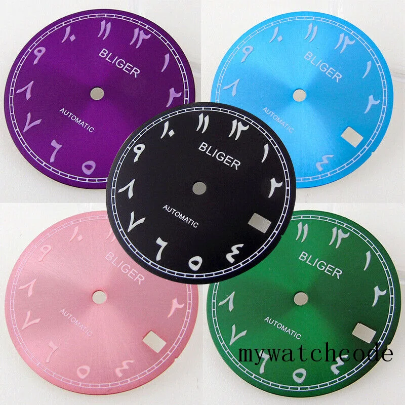 

Bliger 29 мм фиолетовый/розовый/синий/зеленый/черный циферблат зеленый Lume Fit NH35A NH36A автоматический механизм часы запасные части