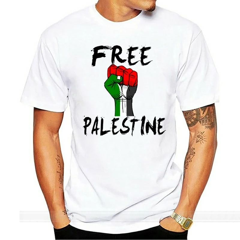 

T Shirt Discount 100 % Cotton T Shirt For Men T-shirt Free Palestine Gaza Arafat S-xl