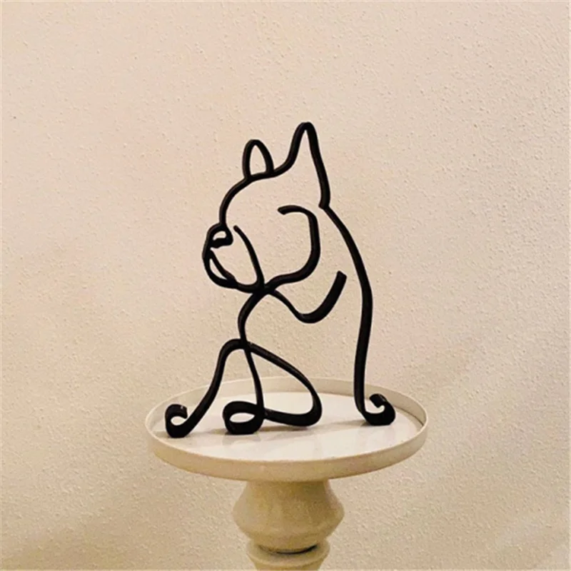

Собака Художественная Скульптура простая металлическая собака абстрактное искусство Скульптура Декор для дома