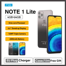 Figi nota 1 lite versão global 4g smartphones android 11 4gb 64gb 16mp triplo câmeras octa núcleo do telefone móvel 4500mah (4)
