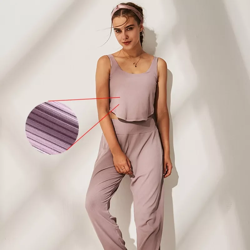 

Женский комплект для йоги, одежда для тренажерного зала и фитнеса, эластичный Топ + штаны, трико из спандекса для бега, женские спортивные Ле...