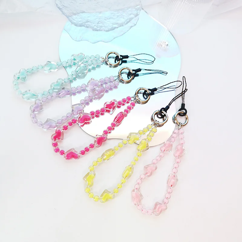 

2022 милый ремешок на запястье маленький свежий ремешок для девушек акриловое сердце