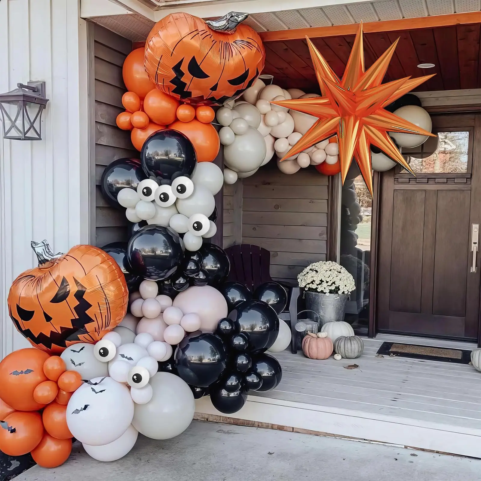 116 шт. гирлянда с оранжевыми черными и белыми воздушными Шарами на Хэллоуин
