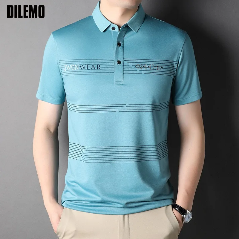 

Top Grade New Brand Designer Summer Polo Shirt Men Short Sleeve Plain Stripped Regular Fit Casual Tops Fashions Clothes Men