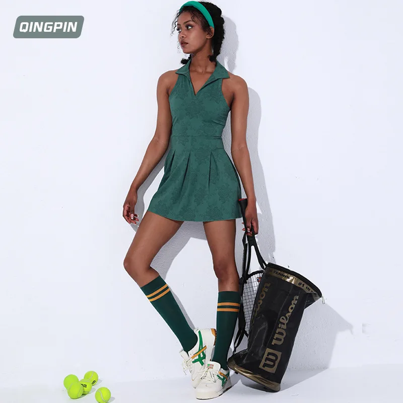 

Spring and Summer Sport Dress Nylon Printed Tennis Skirt Badminton Skirt Running Skirt Tennis Dress Women