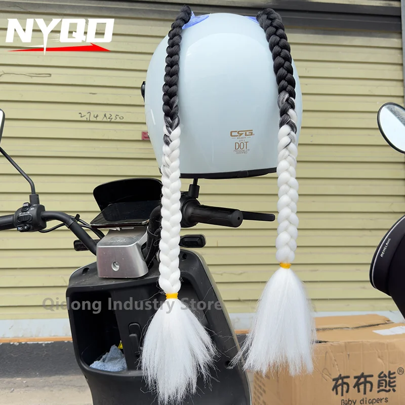 

Шлем мотоциклетный в стиле панк, резиновый шлем для мотокросса, украшение для красных волос