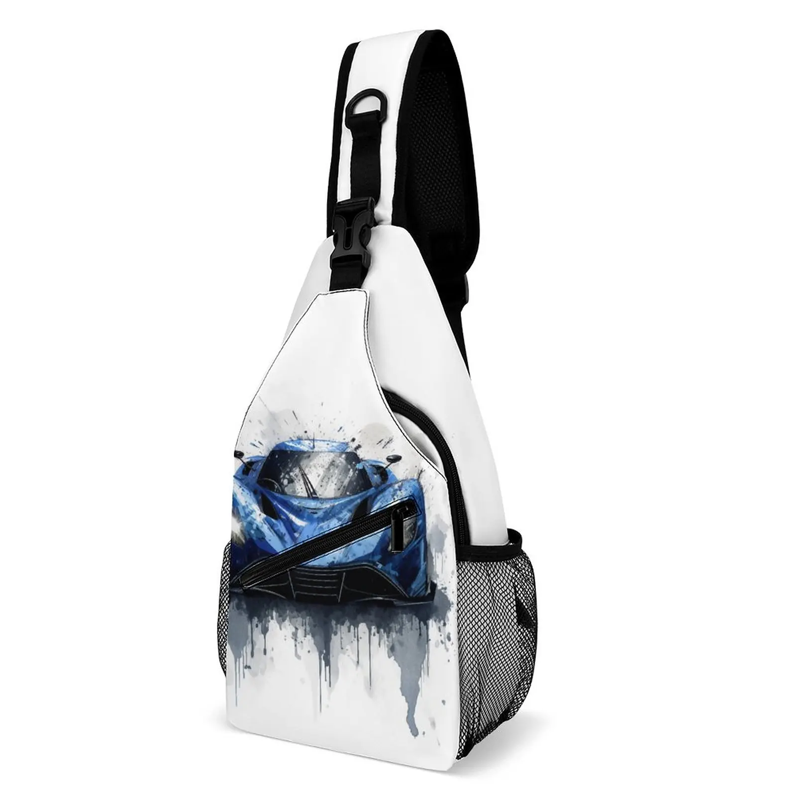 

Dazzling Sports Car Shoulder Bags Ink Drawing Hyper Artistic Cool Chest Bag High School Cycling Sling Bag Daily Print Small Bags