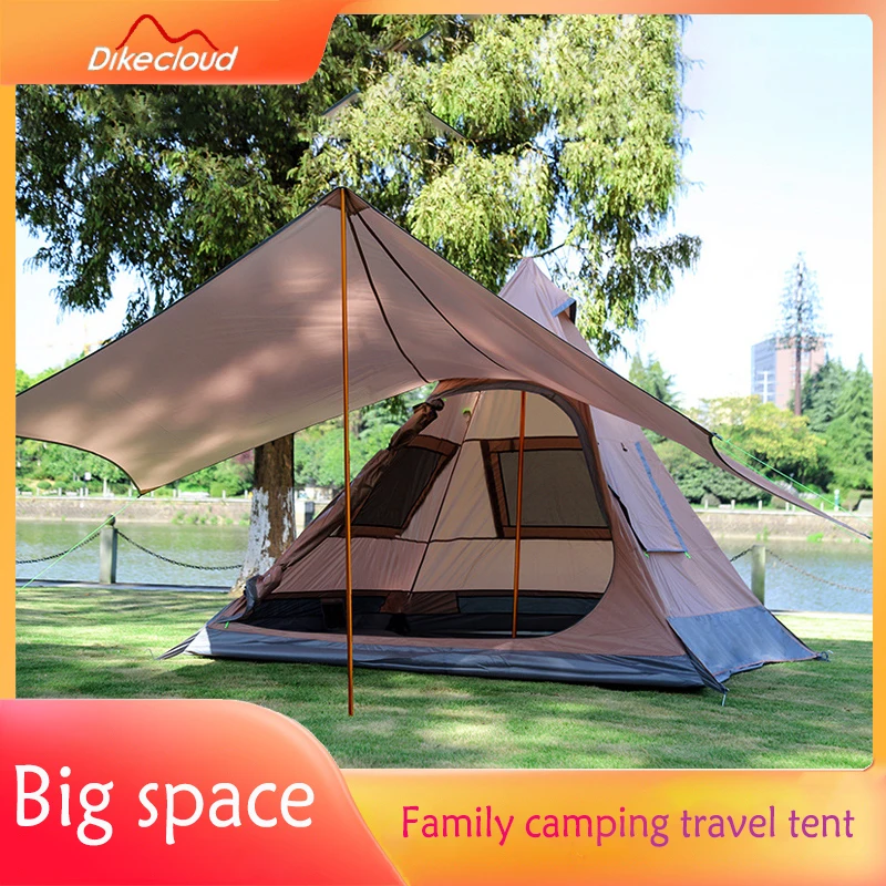 

Camping Tent Canopy 2-4 People Waterproof Family Pyramid Tent Outdoor Ultralight Portable Travel Hiking Backpacking Equipment