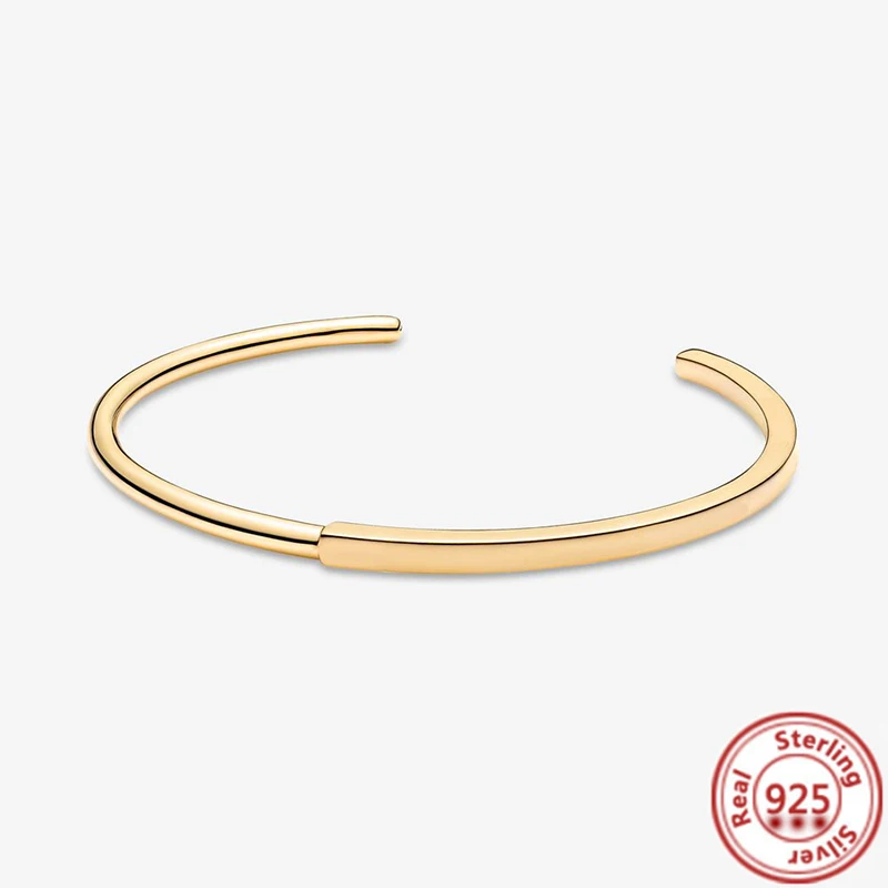 pantaro hot sale authentic 925 sterling silver bracelet rose gold signature i d bangle fit women brand bead charm fine jewelry free global shipping