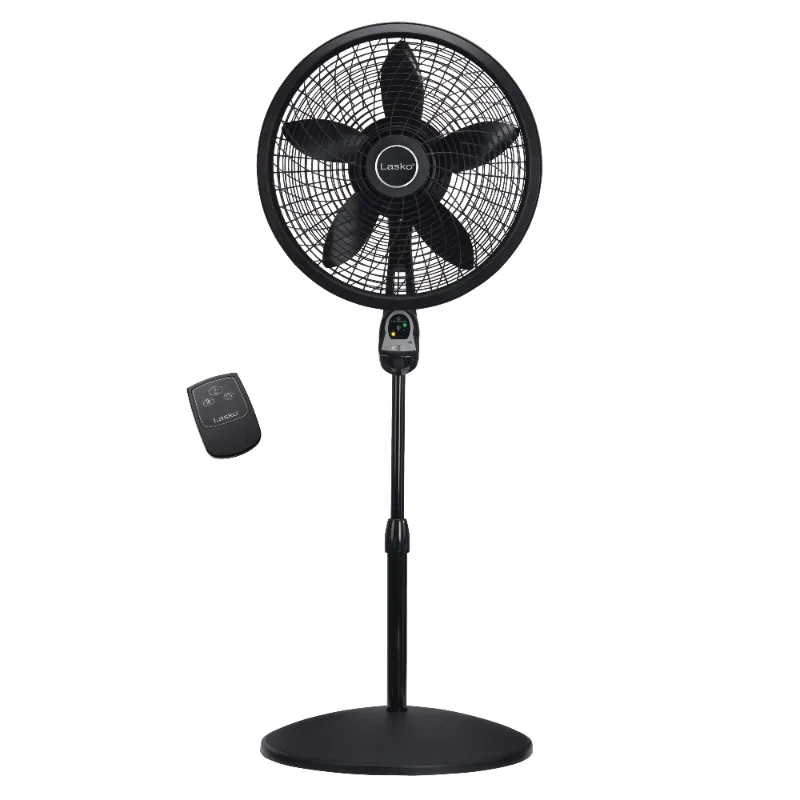 

Lasko 18" 3-Speed Oscillating Cyclone Pedestal Fan with Remote and Timer, 1843, Black