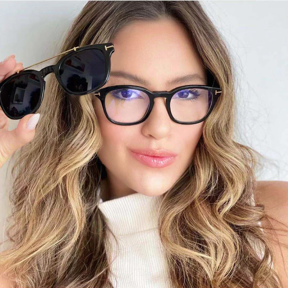 

COHK NEW Magnet Sunglasses Polarized Clip On Sun Glasses Frame Women Luxury Brand Design Optical Computer Prescription Eyewear