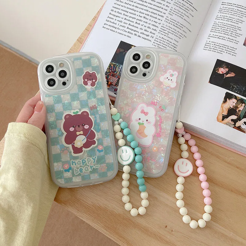 

Cute Bunny Bear Bracelet Phone Case for Huawei mate30 mate30pro 40 P40 P40pro P50 Honor 50 50pro 60 60pro Cover