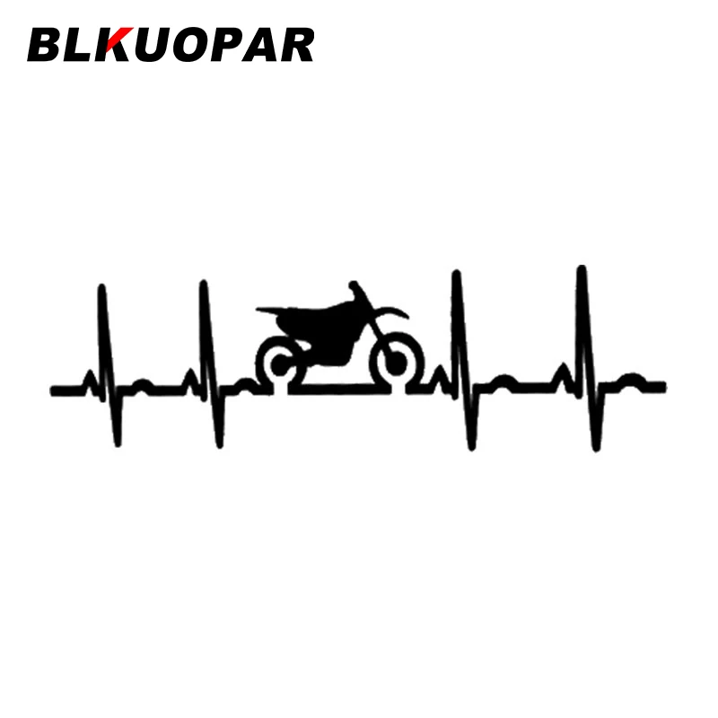 

BLKUOPAR Motorcycle Heartbeat Car Stickers Sunscreen Fashion Decals JDM Assessoires Campervan Motorcycle Personality Car Styling