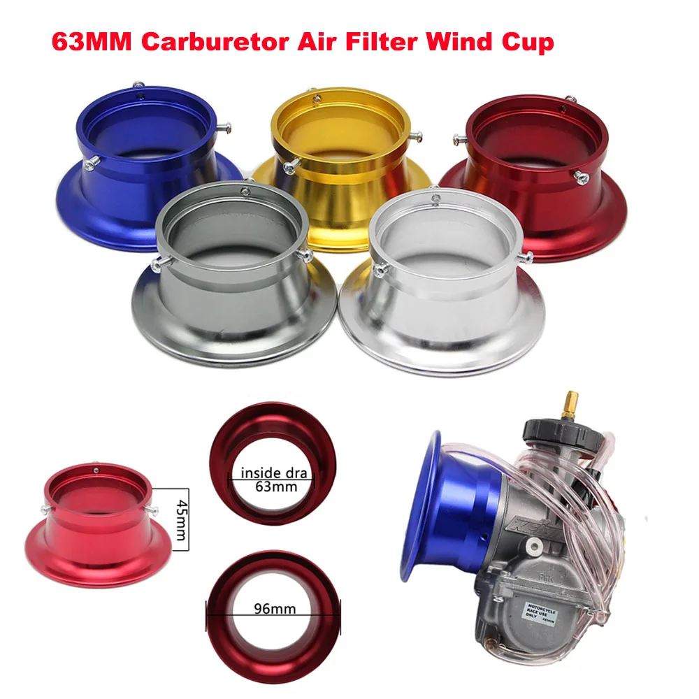 

63mm Motorcycle Modified Carburetor Air Filter Cup Carburetor Wind Cup Horn Cup For PWK Keihin PWM 34 36 38 40 42mm Carburateur