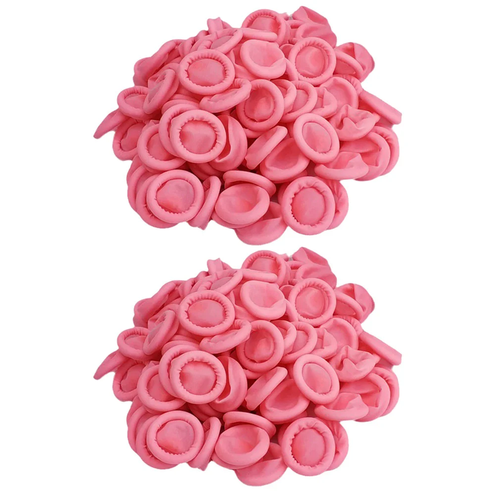 

300pcs Latex Finger Cots Fingertips Finger Covers Disposable Finger Gloves for Beauty Salon