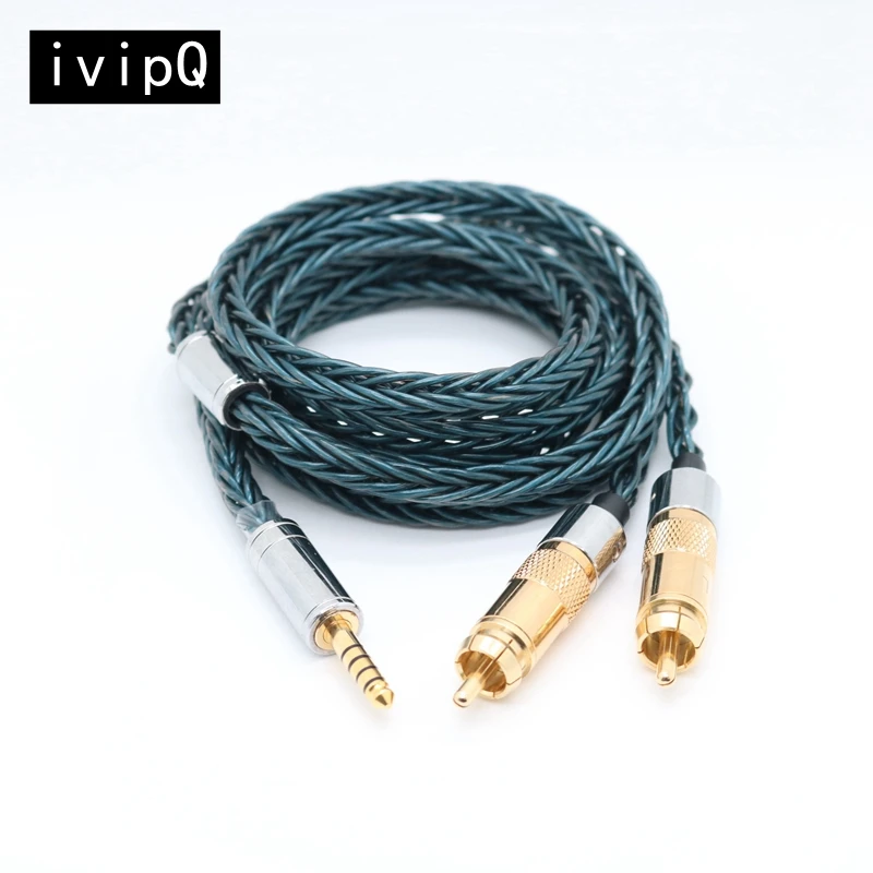 

ivipQ-58 HIFI 12 Core High Purity 2.5/3.5/4.4mm to 2RCA Anti-noise and Anti-Interference One-to-two Power Amplifier Audio Cable