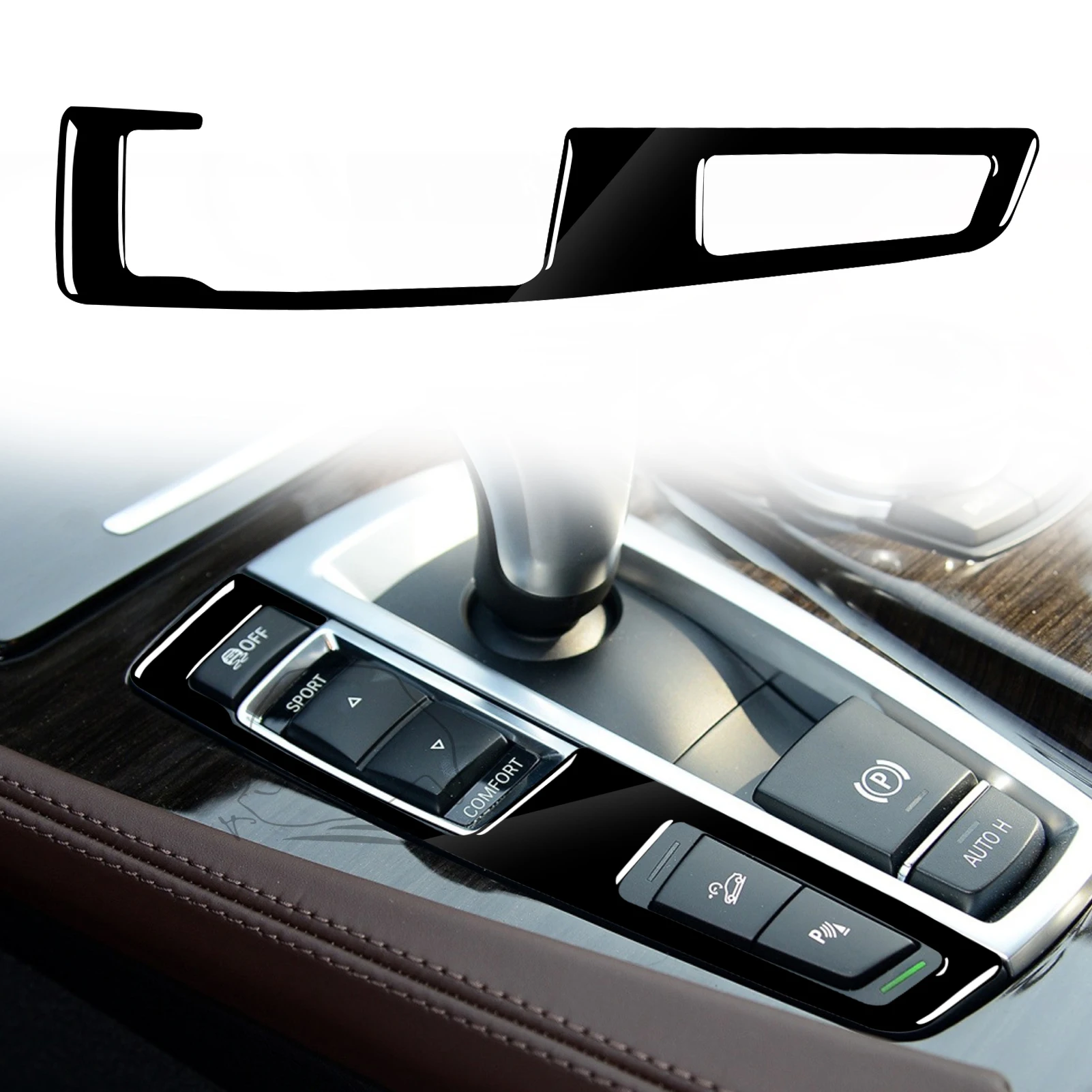 

Глянцевое пианино для BMW 5 серии F10 2011-2017, аксессуары для автомобиля, Черная внутренняя кнопка переключения передач, отделка панели, модификация наклейки