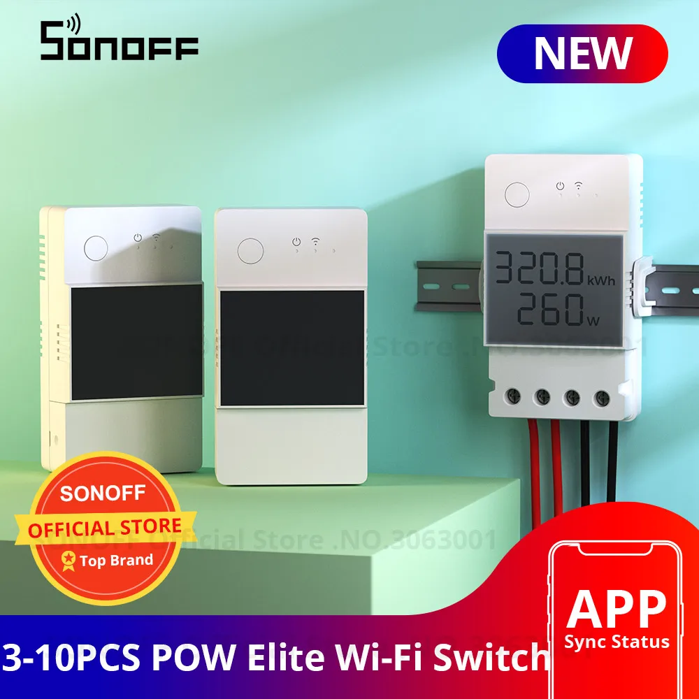 

3-10PCS Sonoff Pow R2 /Sonoff POW ELITE 16A/ 20A Wifi Power Switch Energy Monitoring Device Report Power Usage For Smart Home