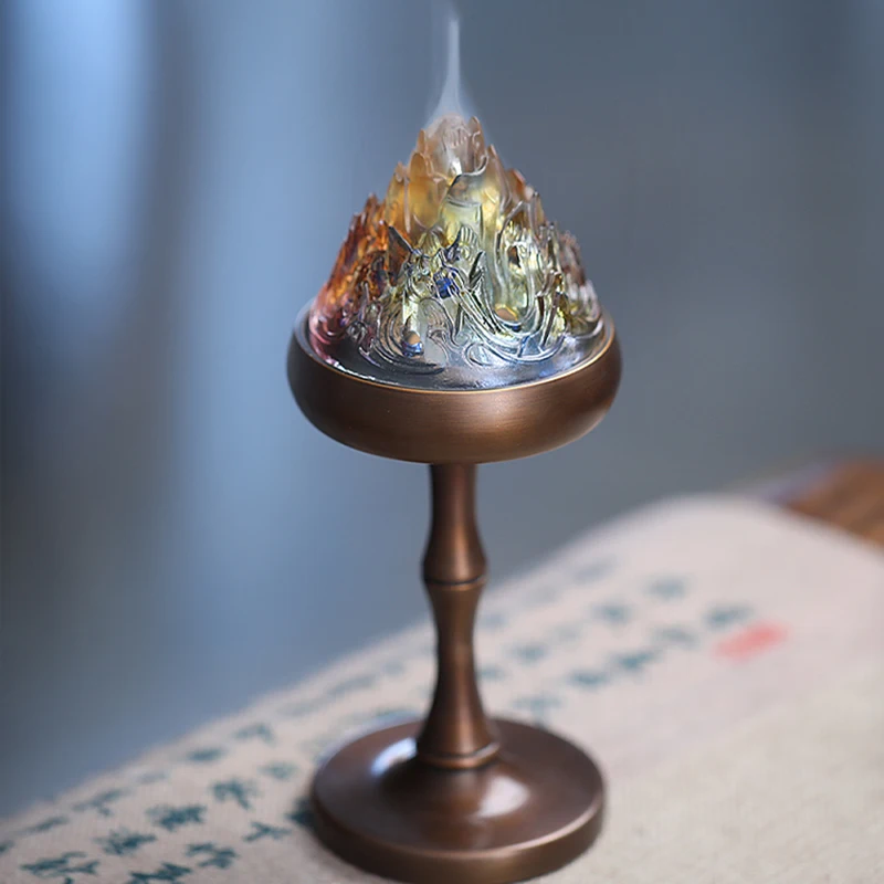 

Brumetherapy Candlee Vessel Smoke Backflow Shishaer Bowl Luxury Candlee Vessel Copper Metal Quemador De Incienso Scent Burner