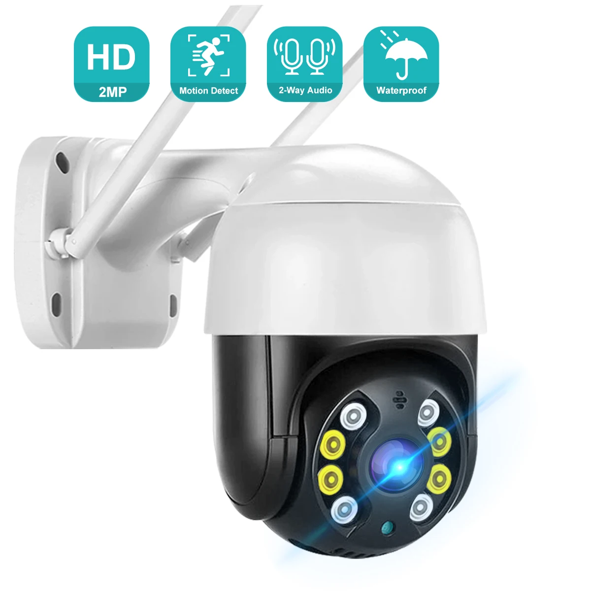 

5MP PTZ Security Camera Outdoor 2MP Color Infrared Night Vision Pan Tilt 4X ZoomTwo-Way Audio Motion Detection Alarm CCTV Camera
