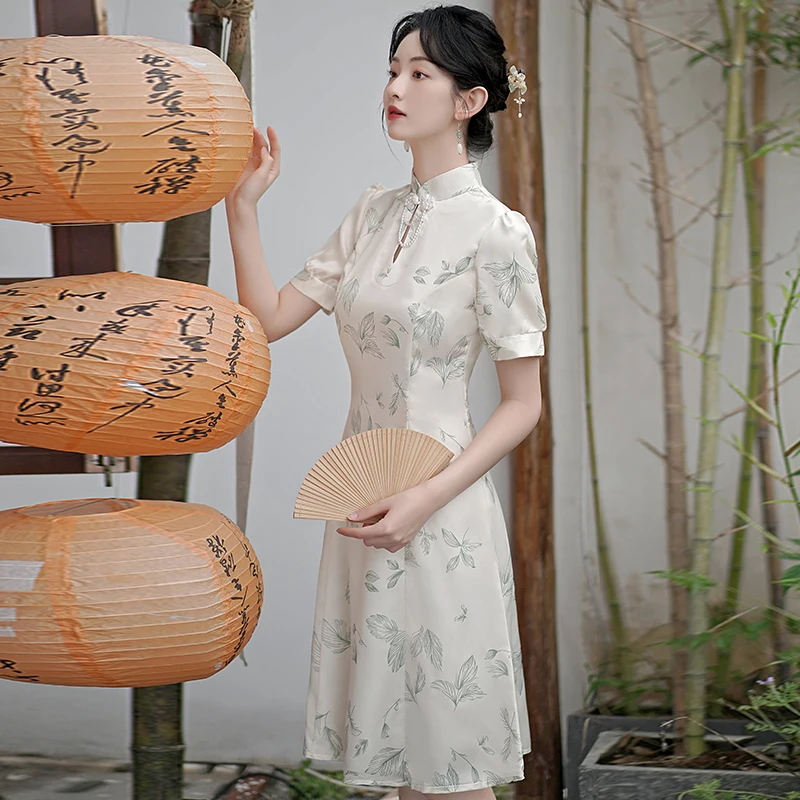 

Современное китайское платье Ципао в винтажном стиле изящное платье Ципао с элегантными китайскими элементами для свадеб и вечеринок