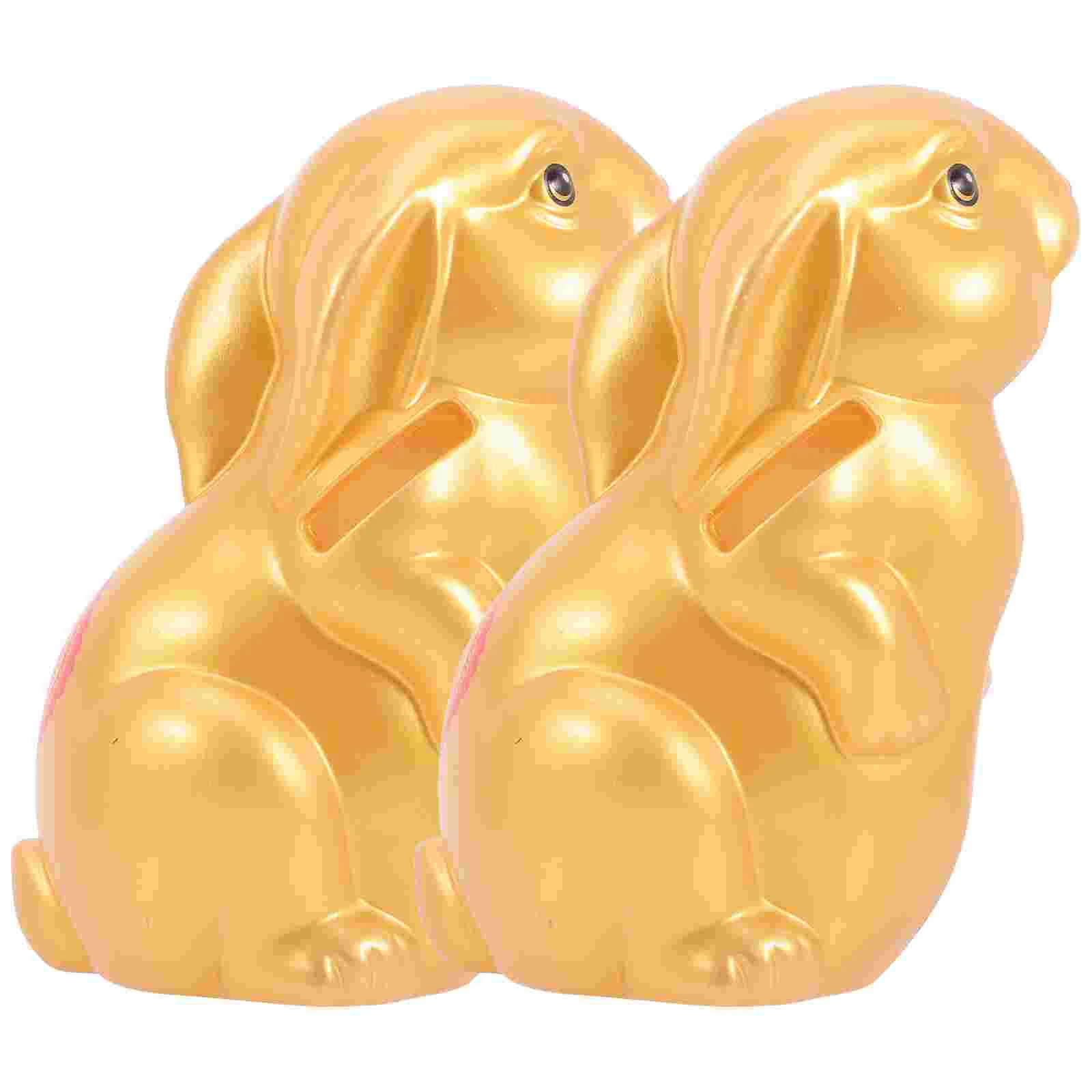 

Bank Rabbit Piggy Bunny Year Coin Chinese Zodiac Statue Easter Money New Tin Ellen Rachel Gift Decoration Jar Figurine The