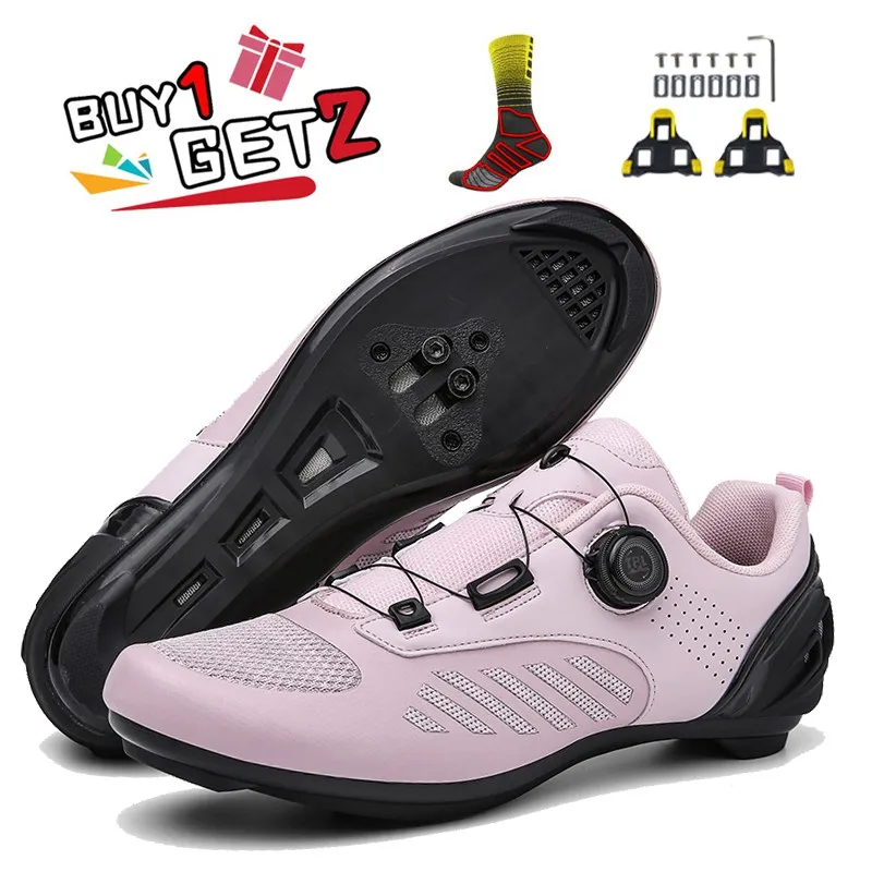 Купи Men Women Self Lock Road Cycling Training Shoes Pink Breathable Bike Sneaker Professional SPD Bicycle Riding Racing Shoes 38-47 за 820 рублей в магазине AliExpress