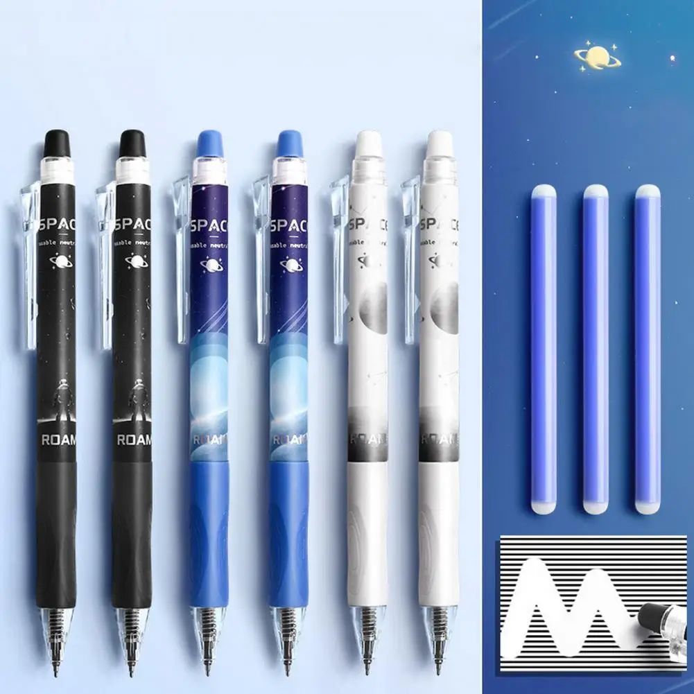 

Ручка шариковая с полным наконечником иглы, полезная ручка с чернилами, с гладким выходом чернил, со стираемой палочкой, гелевая ручка, шариковая ручка, Канцтовары