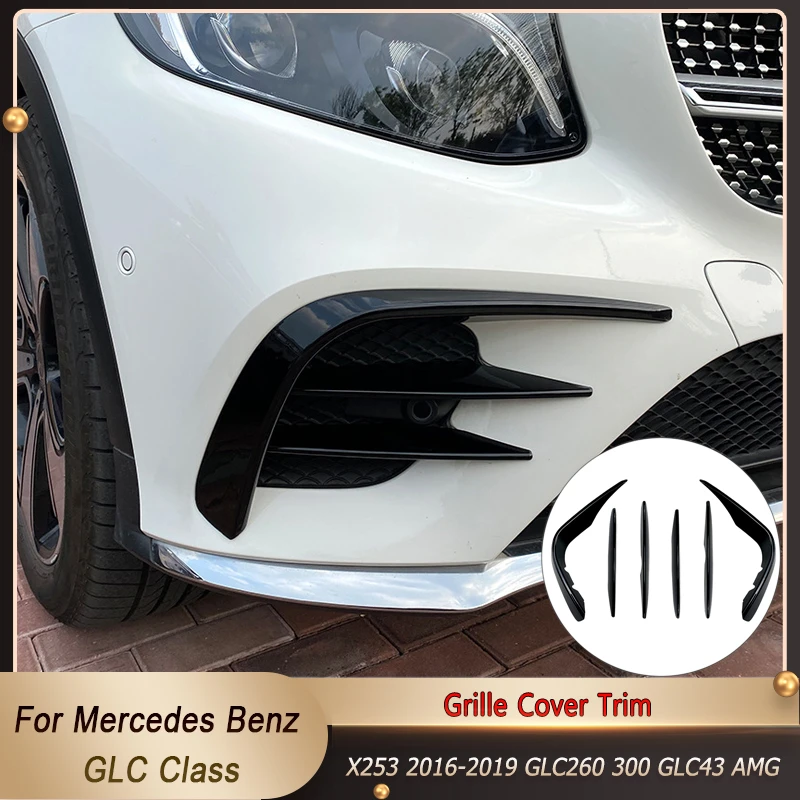

Front Fog Light Decoration Strips Air Intake Grille Cover Trim For Mercedes Benz GLC Class X253 2016-2019 GLC260 300 GLC43 AMG