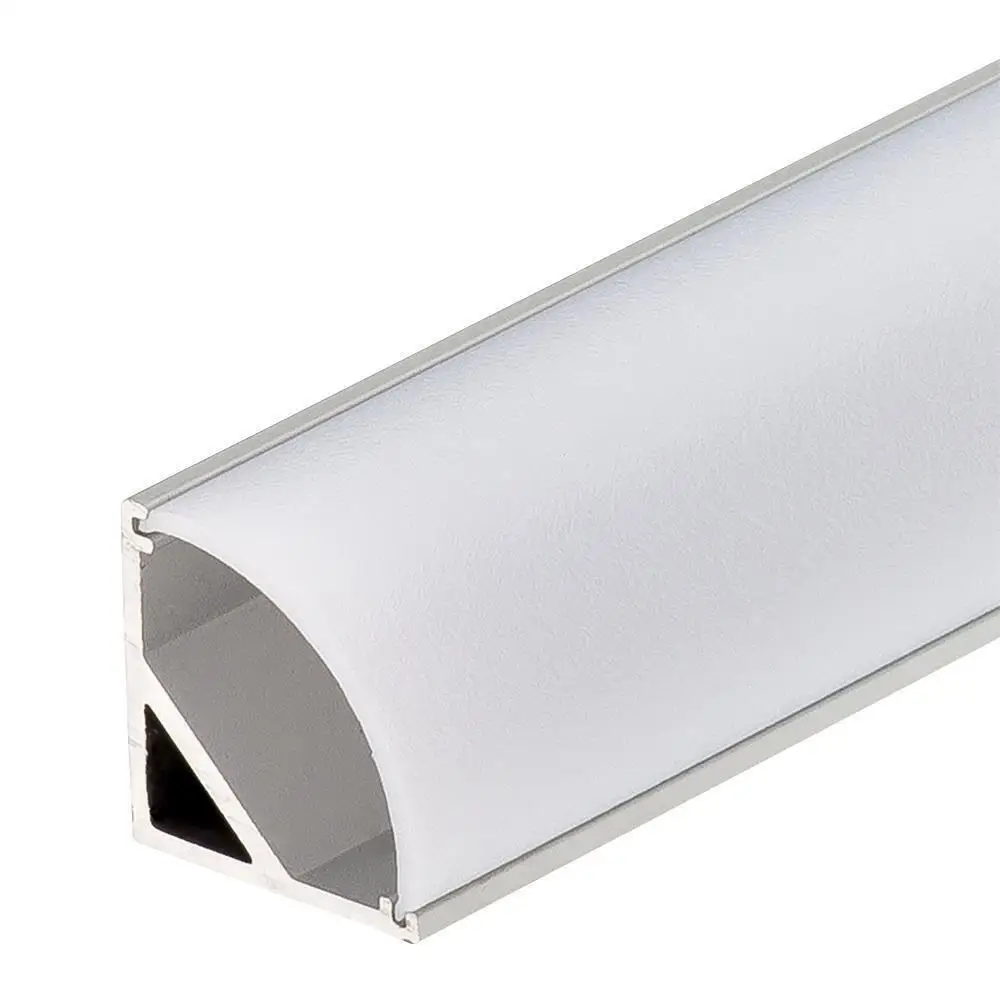 Профиль угловой с рассеивателем алюминиевый 16x16mm 2 метра (2 шт по 1 метру) 2м для светодиодной ленты