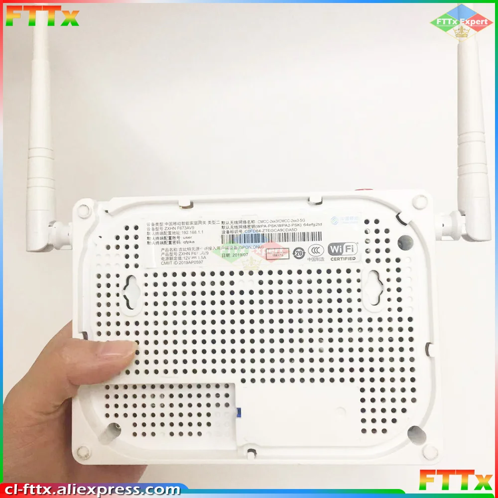 6pcs/lot F673AV9 4GE +Voice +USB 2.4G& 5G Dual Band WIFI GPON Optic Fiber ONU FTTH English Firmware Used ONT AC Option F673AV9A