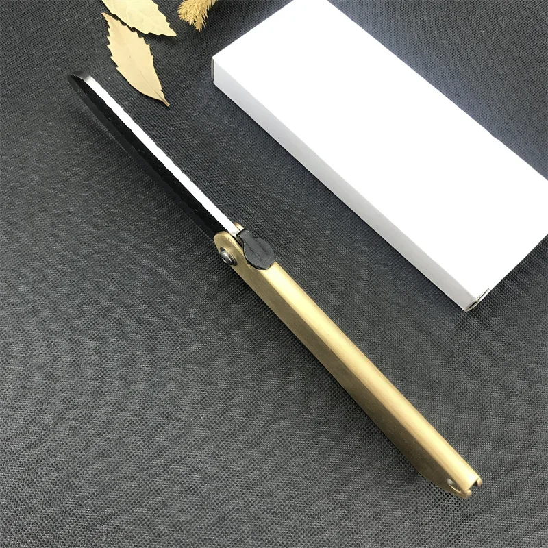 Кованый складной нож 3 54 дюйма два тона лезвие 7Cr13Mov латунная ручка походный