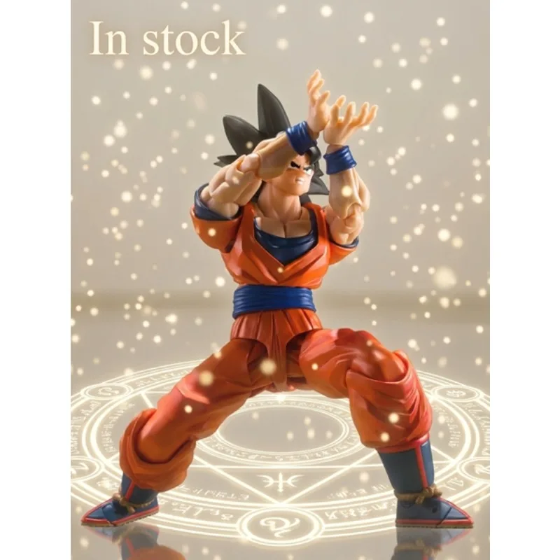 Фото В наличии: Фигурка Bandai SHF Dragon Ball Son Goku Black Hair, Сайян-герой Земли, аниме-фигурка, коллекционная игрушка из ПВХ, подарок №5