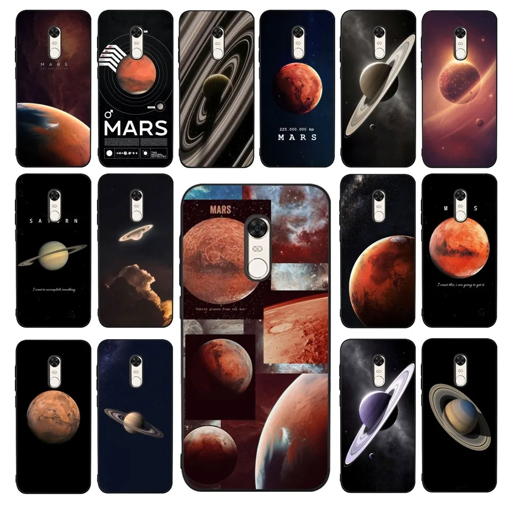 Чехол для телефона Saturn Mars planet Redmi 5 6 7 8 9 10 plus pro A GO K20 K30 K40 F3 Fundas