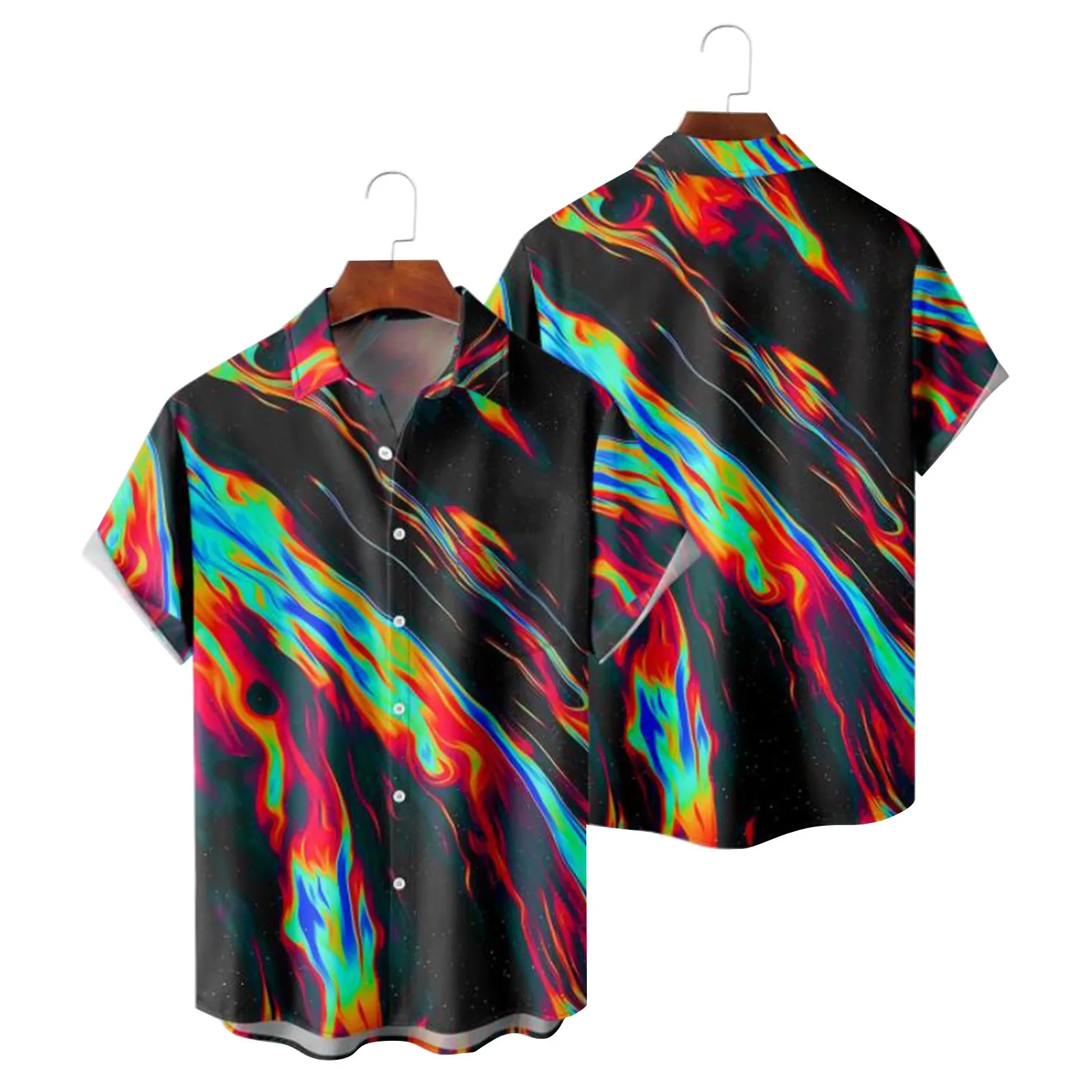 

T Shirts Unisex Mens Printed Hawaiian Shirts Short Sleeve Button Down Beach Shirts Shirt For Man Long Sleeve Active Set