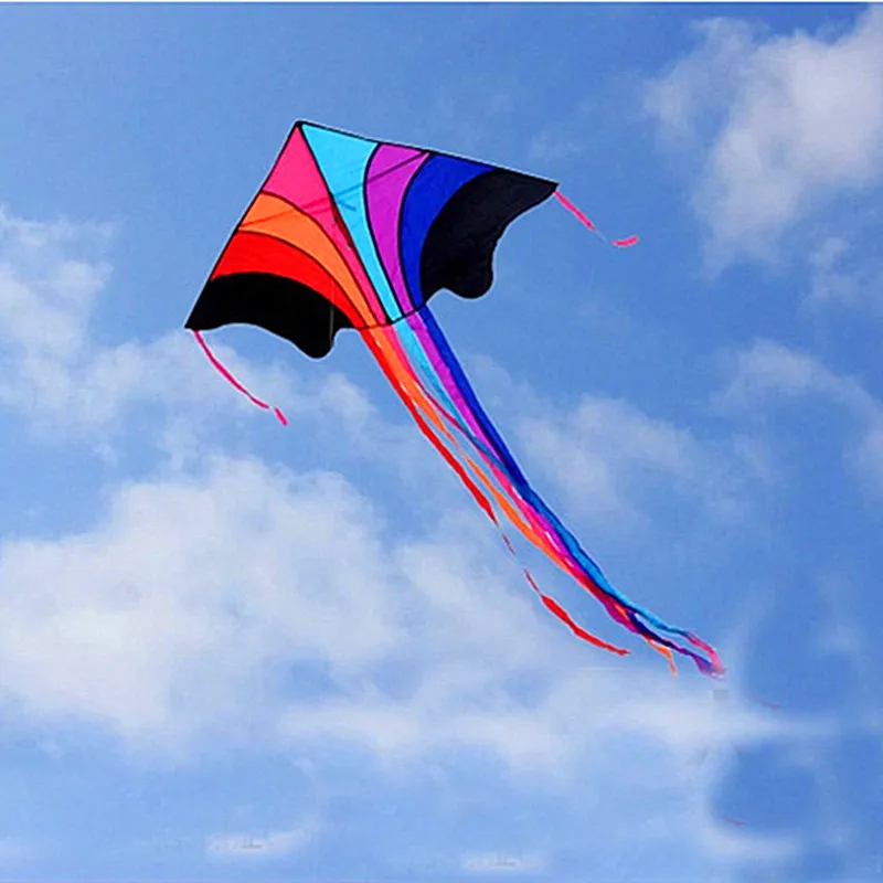 Бесплатная доставка Радужный воздушный змей с длинным хвостом уличные игрушки