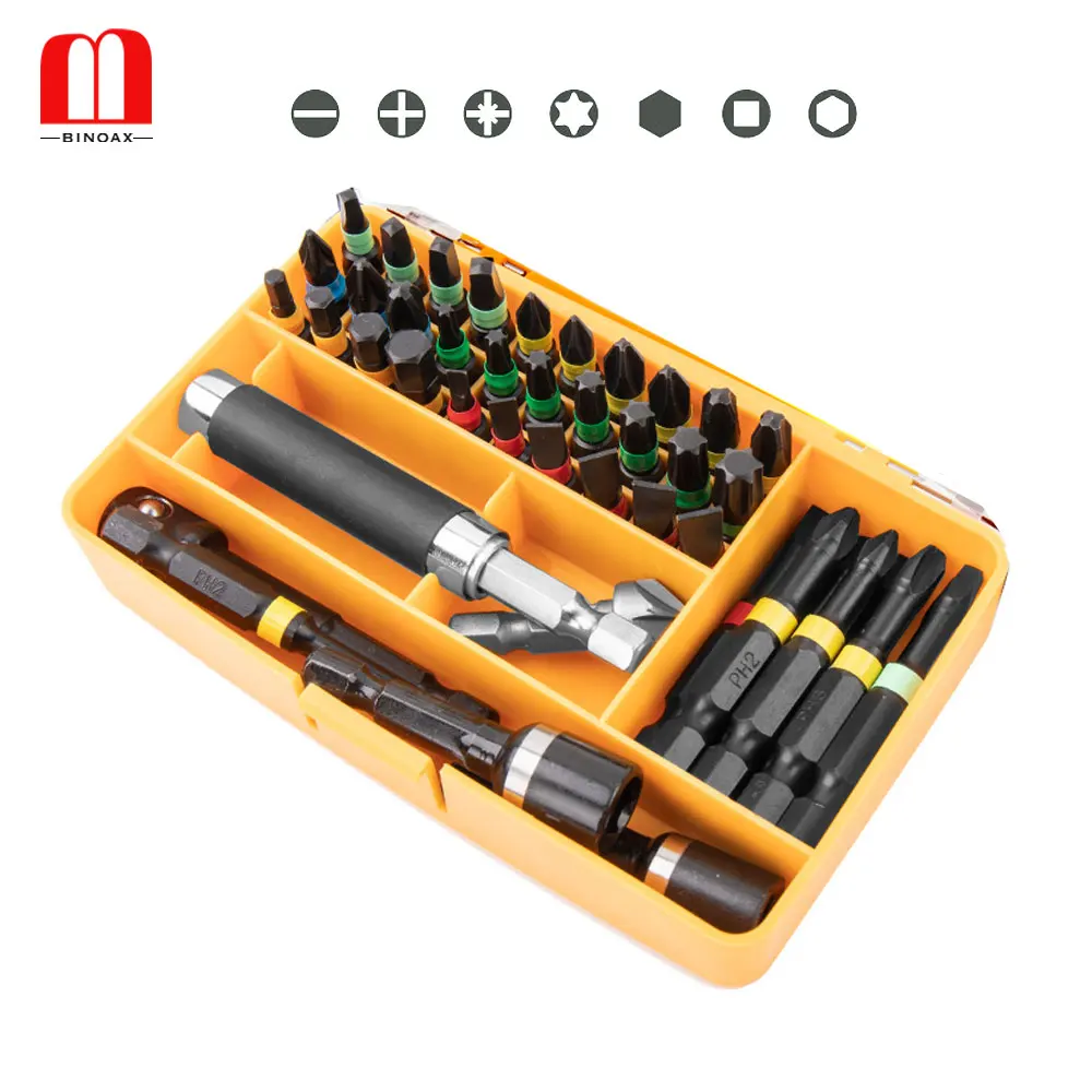 

BINOAX Premium 44 Pcs Impact Driver Drill Bit S2 Screwdriver Bits Set Power Tool Home Appliances Repair Hand Tools Kit