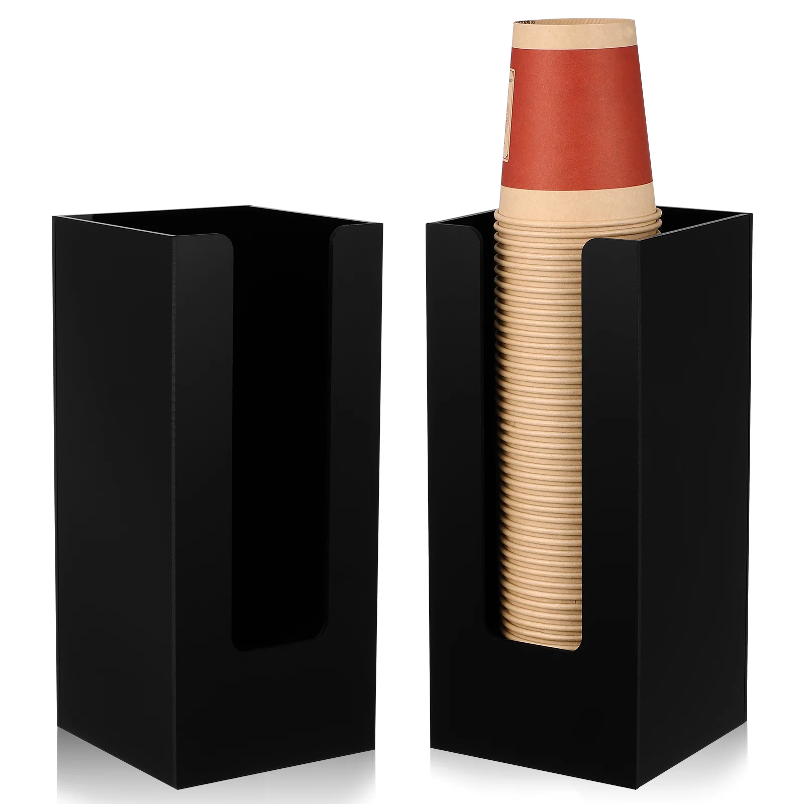 

Cup Paper Dispenser Holder Storage Countertop Holders Organizers Rack Disposable Stand Coffee Organizer Box Tabletop Acrylic