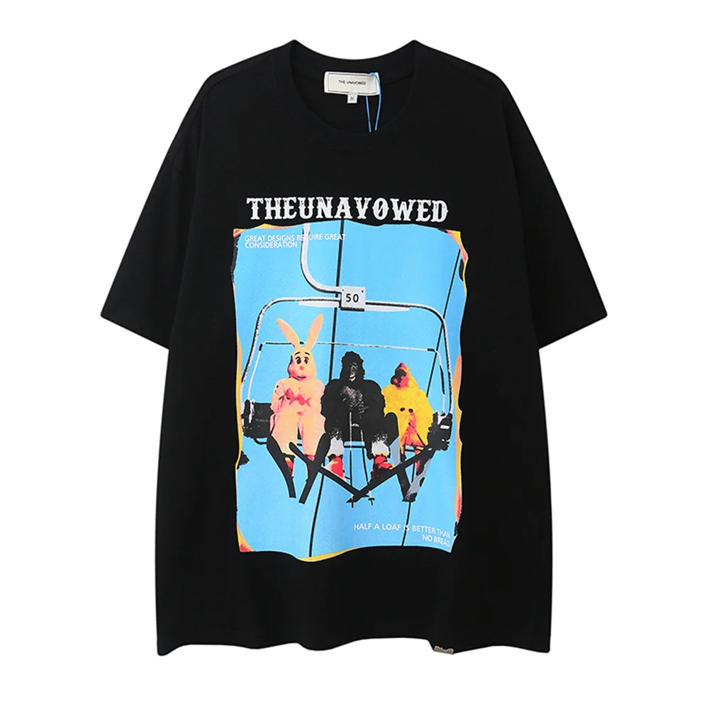 

Oversized Hip Hop Tshirts Men Streetwear Fashion Vintage Funny Print Washed T-Shirt Couple Casual Tee 2022 Summer Short Sleeve