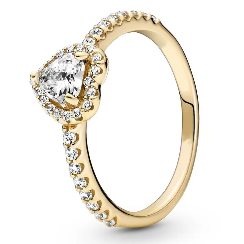 

Женское кольцо из серебра 925 пробы, с поднятым сердцем и кристаллом
