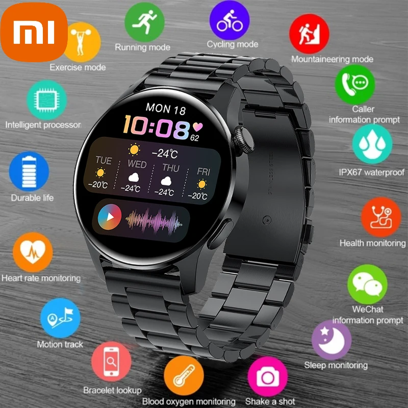 

XIAOMI Bluetooth Call Smart watch Men Full touch Screen Sports fitness watch Bluetooth is Suitable For Android ios Smart watch