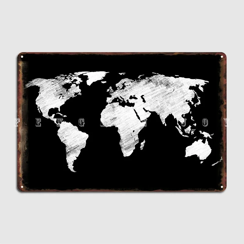 

The World Map Poster Metal Plaque Cinema Living Room Wall Vintage Plaques Tin Sign Poster