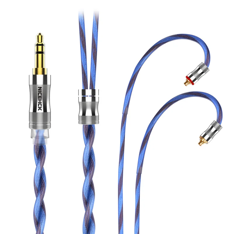 

NiceHCK BlueIsland 5N Litz high-end OCC Silver Plated Coaxial Headset Cable 3.5/2.5/4.4mm MMCX/QDC/2Pin for ST-10S EBX21 Mojito