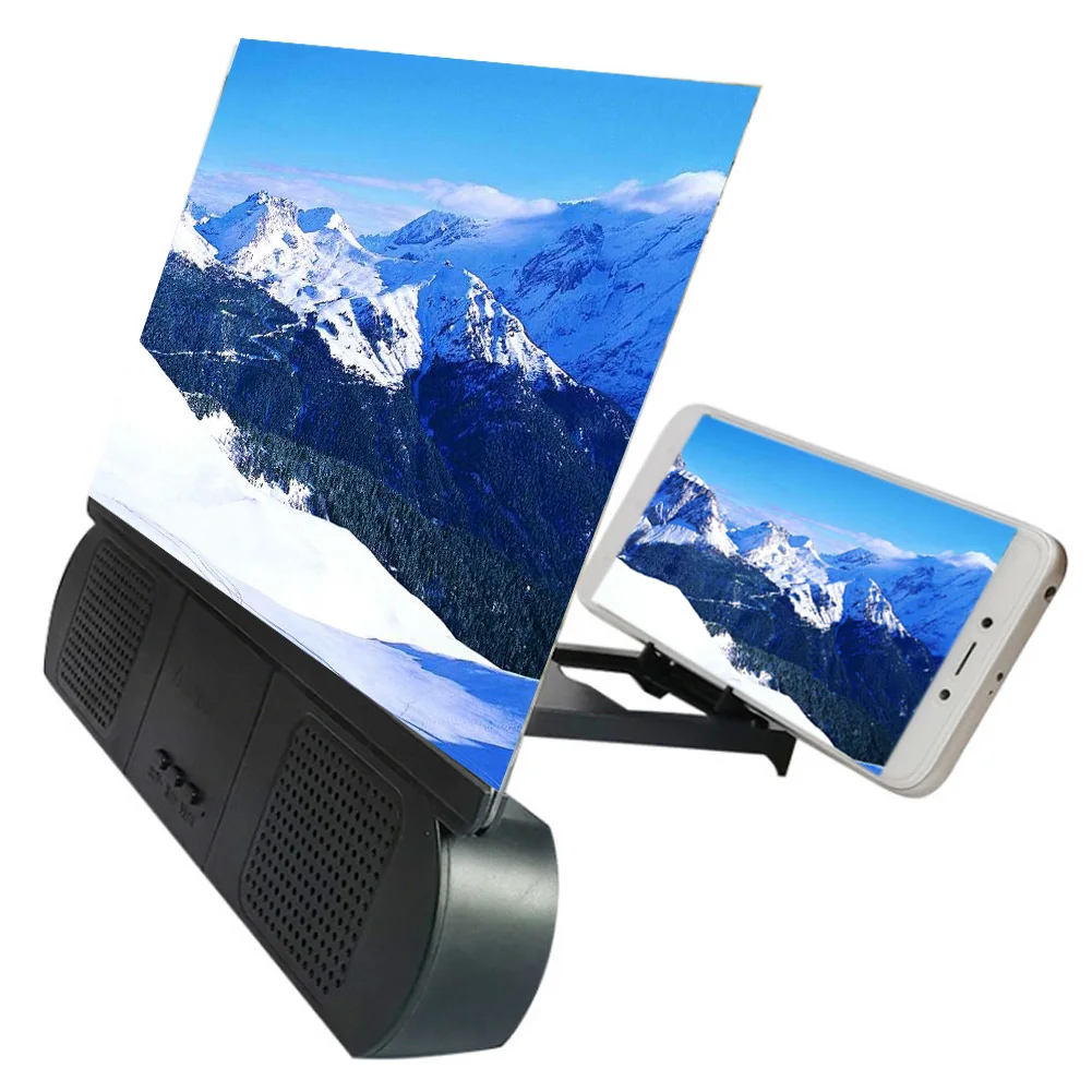 

10 " Projector For Mobile Phone Screen Amplifier Hd Blu-ray Magnifying Glass Bluetooth Speaker 3d Video Magnifier Folding Holder